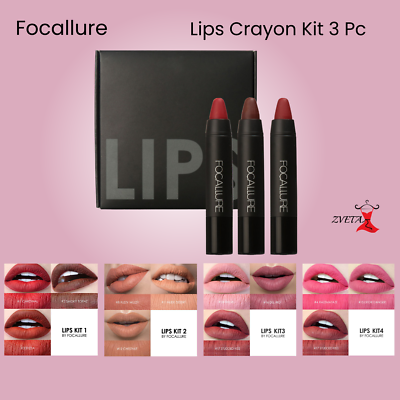 #ad FOCALLURE Kit Matte lips crayon 3 pcs Set $11.50