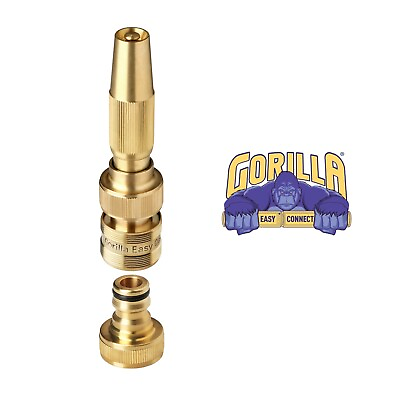 #ad Gorilla Easy Connect Solid Brass Spray Nozzle with ¾ Inch GHT quick Connect $14.97