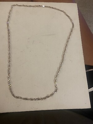 #ad Vintage Sterling Silver Twisted Link Chain 26” Necklace #658 $23.00