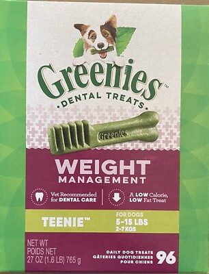 #ad Greenies Weight Management Teenie 96 Ct Dental Dog Treats Exp6 17 25 $27.99