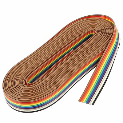 #ad 5M 10 Way Rainbow Color Flat Ribbon Cable IDC Wire $11.78