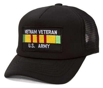 #ad Military Patch Adjustable Trucker Hats Vietnam Veteran US Army $12.95