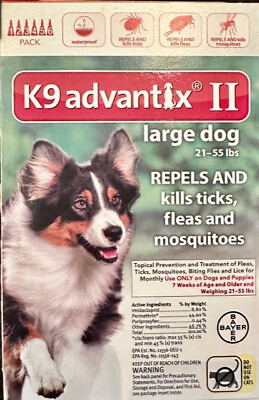 #ad K9 Advantix II Flea amp; Tick drops Large Dog 21 55 lbs 6 doses $49.95