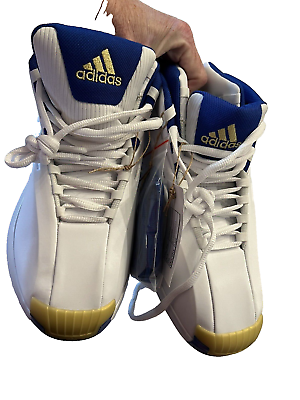 #ad Adidas New Crazy 1 Sneakers White Blue Gold Size 12 Basketball $127.49
