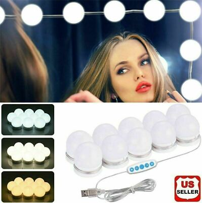 #ad Make Up Mirror Lights 10 LED Kit Bulbs Vanity Light Dimmable Lamp Hollywood $10.98