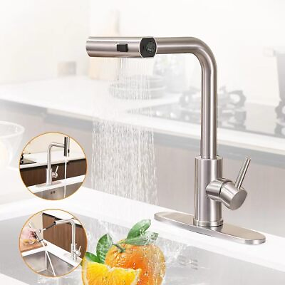#ad Waterfall Kitchen Sink Faucet with Pull Down Sprayer 3 Modes Sweep Stream Wa... $59.44