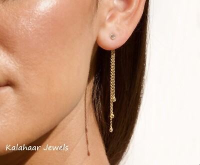 #ad Dangling Earrings Threading Earrings Rose Gold White Gold over Sterling Silver $75.00