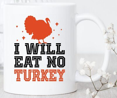 #ad Vegan Thanksgiving No Turkey Mug Funny Vegan Mug Pro Animal Pro Life Vegan Gift $16.99