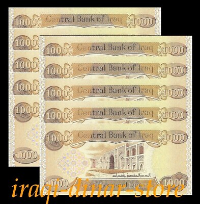 #ad 10000 Iraqi Dinar 10 x 1000 Iraq Unc. Lot of 10 From A Bundle $35.99
