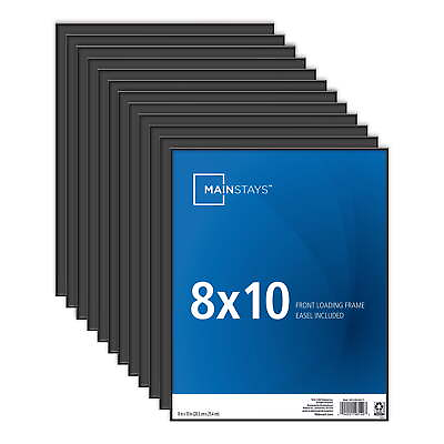 #ad Mainstays 8quot;x10quot; Black Format Front Loading Picture Frame Set of 12 $21.48