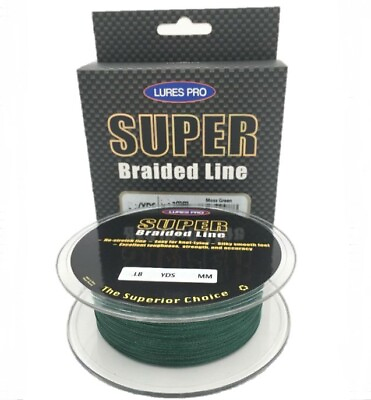 #ad Lures Pro 150 Yard Fishing Braided line Green Yellow 8 10 20 30 40 50 lb $6.89