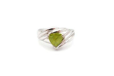 #ad Sterling Silver 925 Peridot Ring Size 7.75 P7 $25.49
