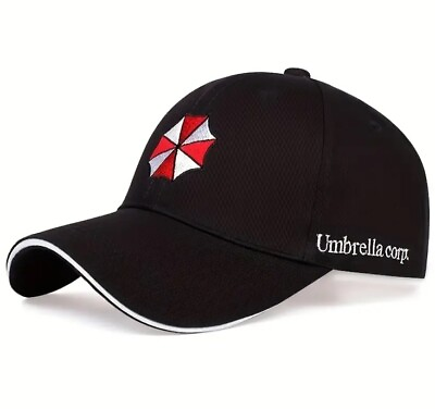 #ad UMBRELLA CORP. Adjustable Embroidered Logo BLACK Baseball Hat Resident Evil $12.99