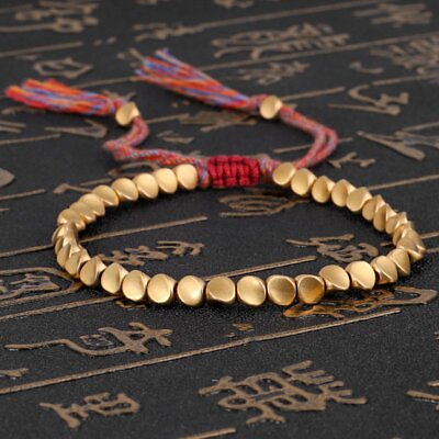 #ad Handmade Tibetan Buddhist Braided Cotton Copper Beads Lucky Rope Bracelet Unisex C $3.61