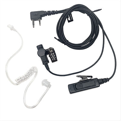 #ad PTT Mic Surveillance Earpiece Headset for Kenwood Walkie Talkie Two Way Radio $15.98