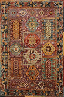 #ad 5x7 Purple Afghan Hand Knotted Wool Tribal Area Rug $749.00