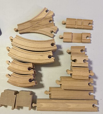 #ad Thomas the Train Wooden Lot Switch Curve Straight Tracks 45 pcs $29.98