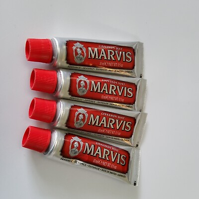#ad Lot Of 4 Marvis Cinnamon Mint Toothpaste 0.5oz 10ml Sealed $19.99