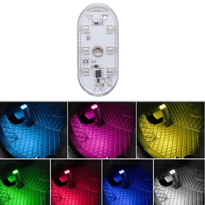 #ad 1PCS Car Interior Wireless LED Light Touch Sensor Ambient Lamp USB Rechargeable $7.23