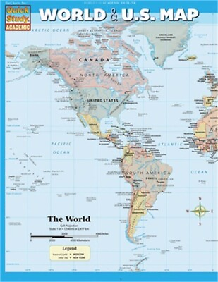 #ad World amp; U.S. Map Sheet Map Folded $9.54
