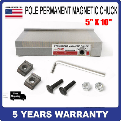 #ad 5x10quot; Fine Pole Magnetic Chuck Machining Workholding Permanent High Precision US $124.69