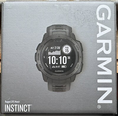 #ad Garmin Instinct Rugged GPS Smart Watch Graphite New in Box USPS PRIORITY $148.88