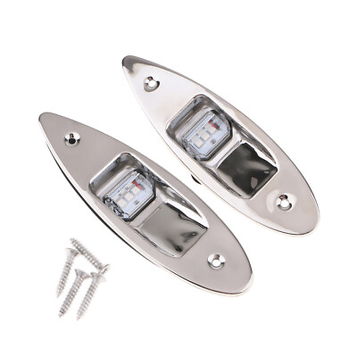 #ad Boat Marine Stainless Mount Red Side Lights $37.88