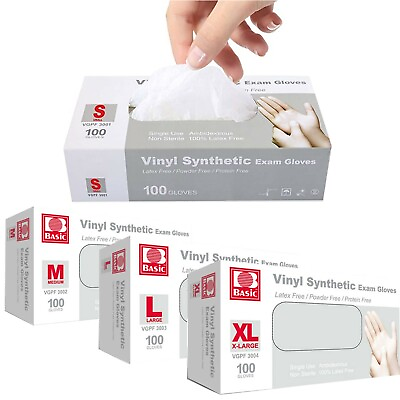 #ad Basic Vinyl GlovesSize S M L XL QTY 10 2000PCS**Buy One Get One at 50% Off $78.99