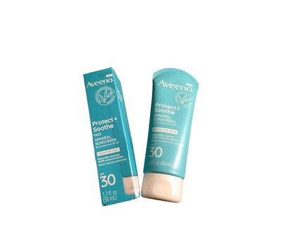 #ad Bundle Aveeno Protect Soothe Face Body Mineral Sensitive Skin Sunscreen SPF30 $12.00