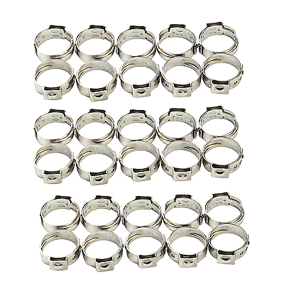#ad 3 4quot; inch PEX Stainless Steel Clamp Cinch Rings Crimp Pinch Fitting 30 pcs $8.35