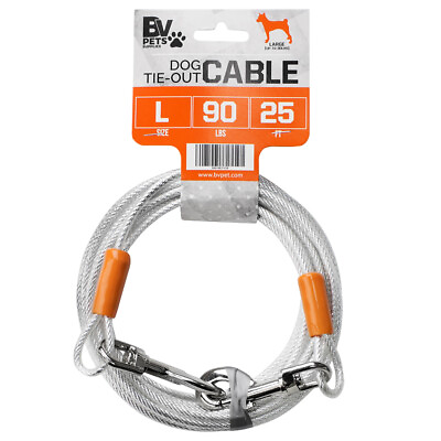 #ad BV Pet Reflective Tie Out Cable for Large Dogs Up To 90 lbs 25 Ft $14.99