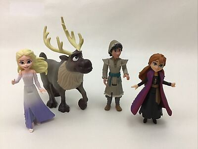 #ad Disney Frozen II Mini Toy Dolls Elsa Anna 4quot; Tall 4pc Lot Disney Hasbro 2018 $16.68
