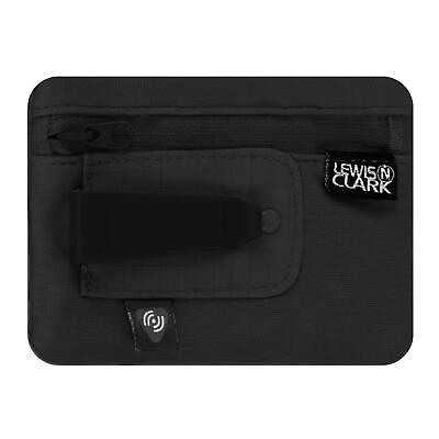 #ad RFID Blocking Hidden Clip Stash Travel Belt Wallet Black One Size $15.76