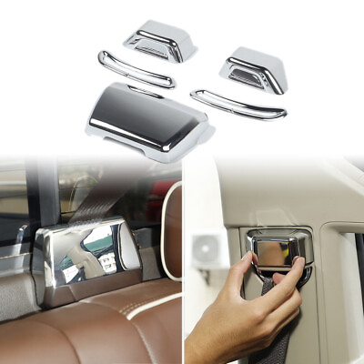 #ad 5X Seat Belt Buckle Cover Trim Bezel For Chevy Silverado GMC Sierra 14 18 Chrome $27.99