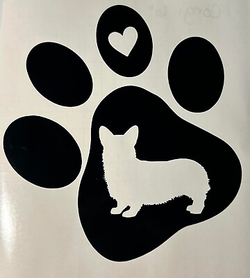 #ad Corgi Dog Paw print Vinyl Decal many colors and sizes to choose from $12.95