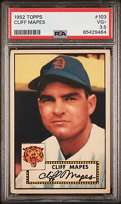 #ad 1952 Topps Cliff Mapes PSA 3.5 $35.00