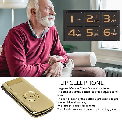 #ad Flip Cell Phone Gold Dual Card Dual Standby Senior Flip Phone For Daily Life For $31.34