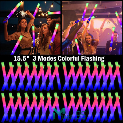 #ad 240PCS Light Up LED Soft Foam Sticks Wands Rally Flashing Glow Sticks Party Rave $254.99