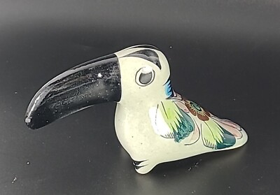 #ad Mexican Pottery Toucan Bird Colorful Hand Painted Vintage 4quot; x 2.5quot; $13.90