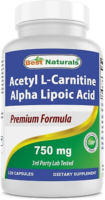 #ad Best Naturals Acetyl L Carnitine and Alpha Lipoic Acid 750 mg 120 Capsules $20.99