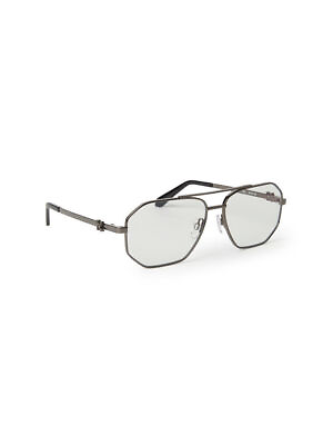 #ad NEW Off White Style 44 Gunmetal Blue Block Light Gunmetal Eyeglasses $186.00