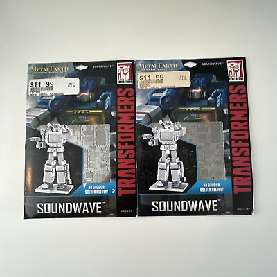 #ad Metal Earth Laser Cut 3D Model KIT Lot Of 2 Soundwave Megaton Transformers $18.99