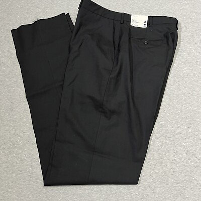 #ad Lands End Dress Pants Mens 36 Long Deep Navy Lightweight 100% Wool Unhemmed NEW $32.00