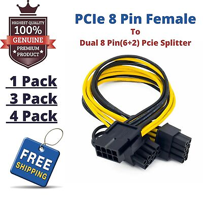 8 Pin to Dual 8 Pin 62 Pcie Splitter 8 Pin GPU Power Cable PCI Express Adapte $29.99