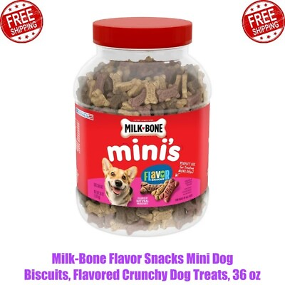 #ad 36 oz. Milk Bone Flavor Snacks Mini Dog Biscuits Flavored Crunchy Dog Treats $10.84