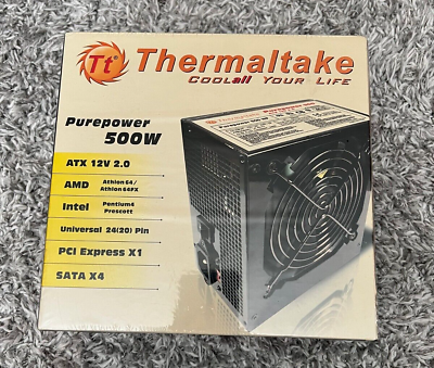 #ad 500W Supply ATX Thermaltake 12v 500 W0100RU Purepower Power Unopened Box $39.99