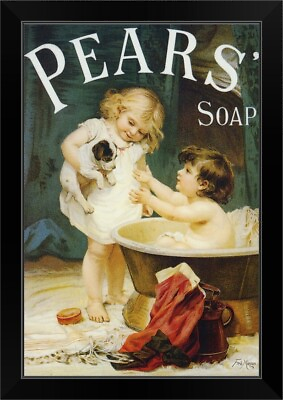 #ad Pears Soap Vintage Advertisement Black Framed Wall Art Print Vintage $99.99