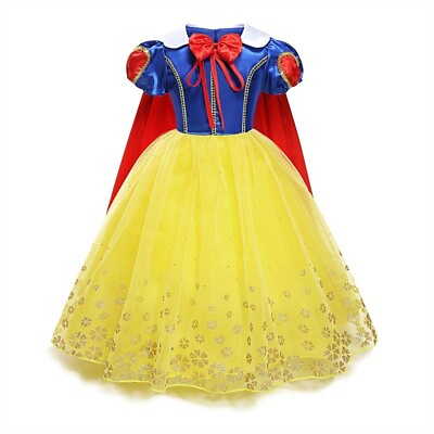 #ad Kids Snow White Princess Puff Sleeves Dress for Girl#x27;s Halloween Cosplay Clothes $18.98