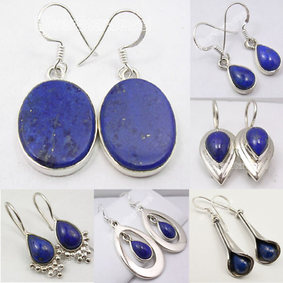 #ad .925 SOLID STERLING Silver NAVY BLUE LAPIS LAZULI NEW Earrings Choose Styles $16.50