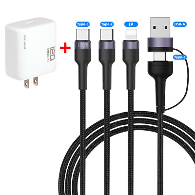 #ad 3in1 USB Fast Charger Charging Cable Cord Universal Function For Type C iPhone $15.99